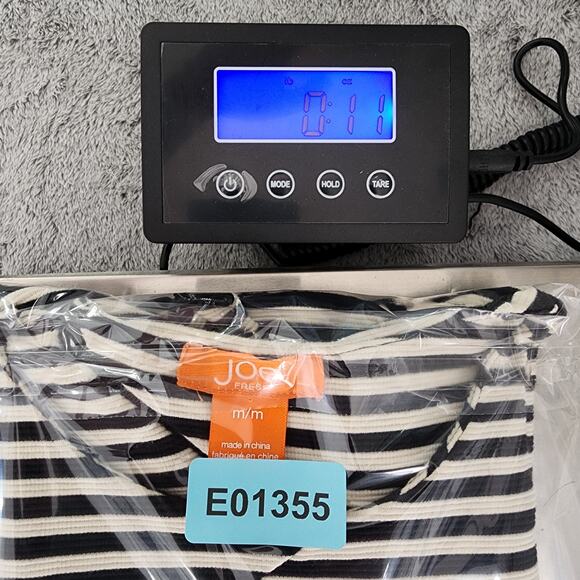 Joe Fresh Top Womens M Black Cream Striped Sleeveless Peplum Stretch Knit Zip - Picture 7 of 7